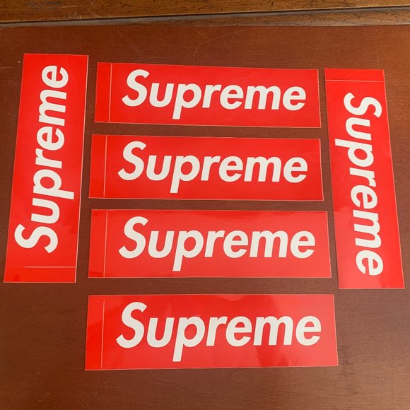 6 NEW Supreme Red Box Logo Sticker Decal 7.5" x 2" 100% Authentic - Picture 2 of 2